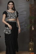 Black Crop Top with Handbag