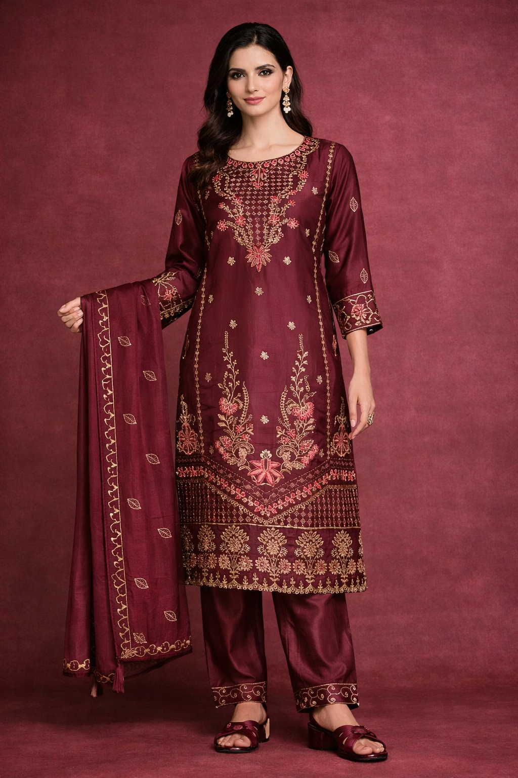 Fandi With Heavy Embroidery Jarkan Kurti