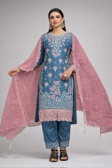 Zimi Chu With Heavy Embroidery Jarkan Kurti