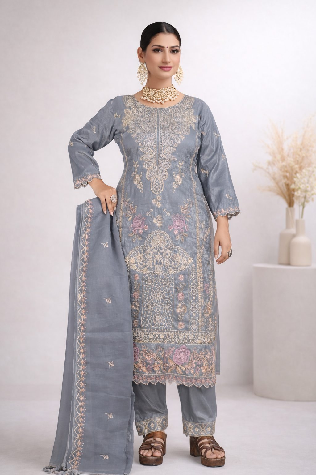 Fandi Heavy Embroidery Kurti