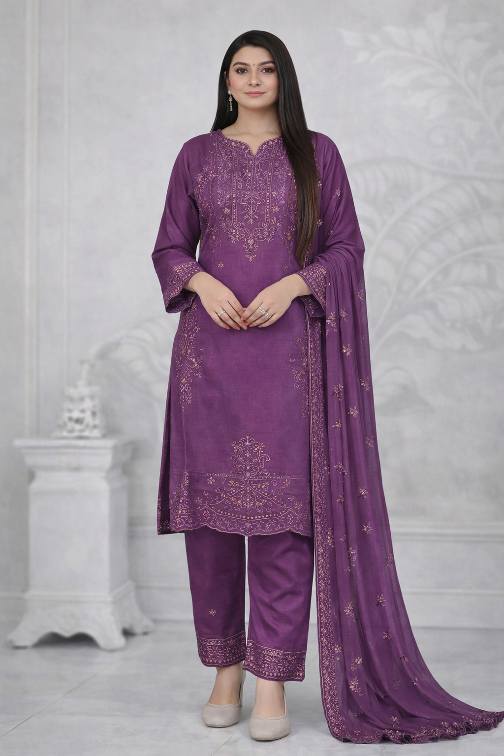 Chiffon Seven Work Kurti