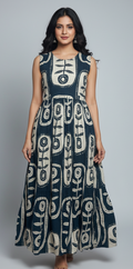 Green Long Frock Digital Print