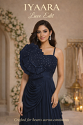 Blue Indo Western Long Frock