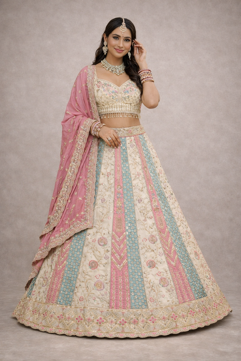White and Pink Sequence Jarkan Work