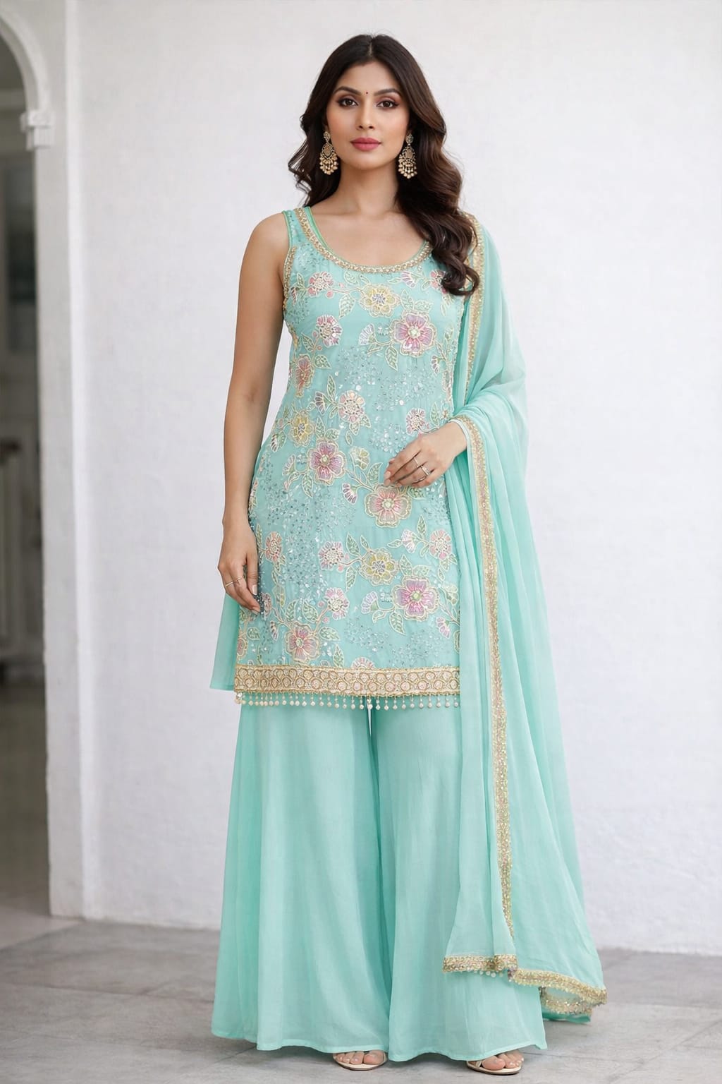 Heavy Embroidery Sherara Set
