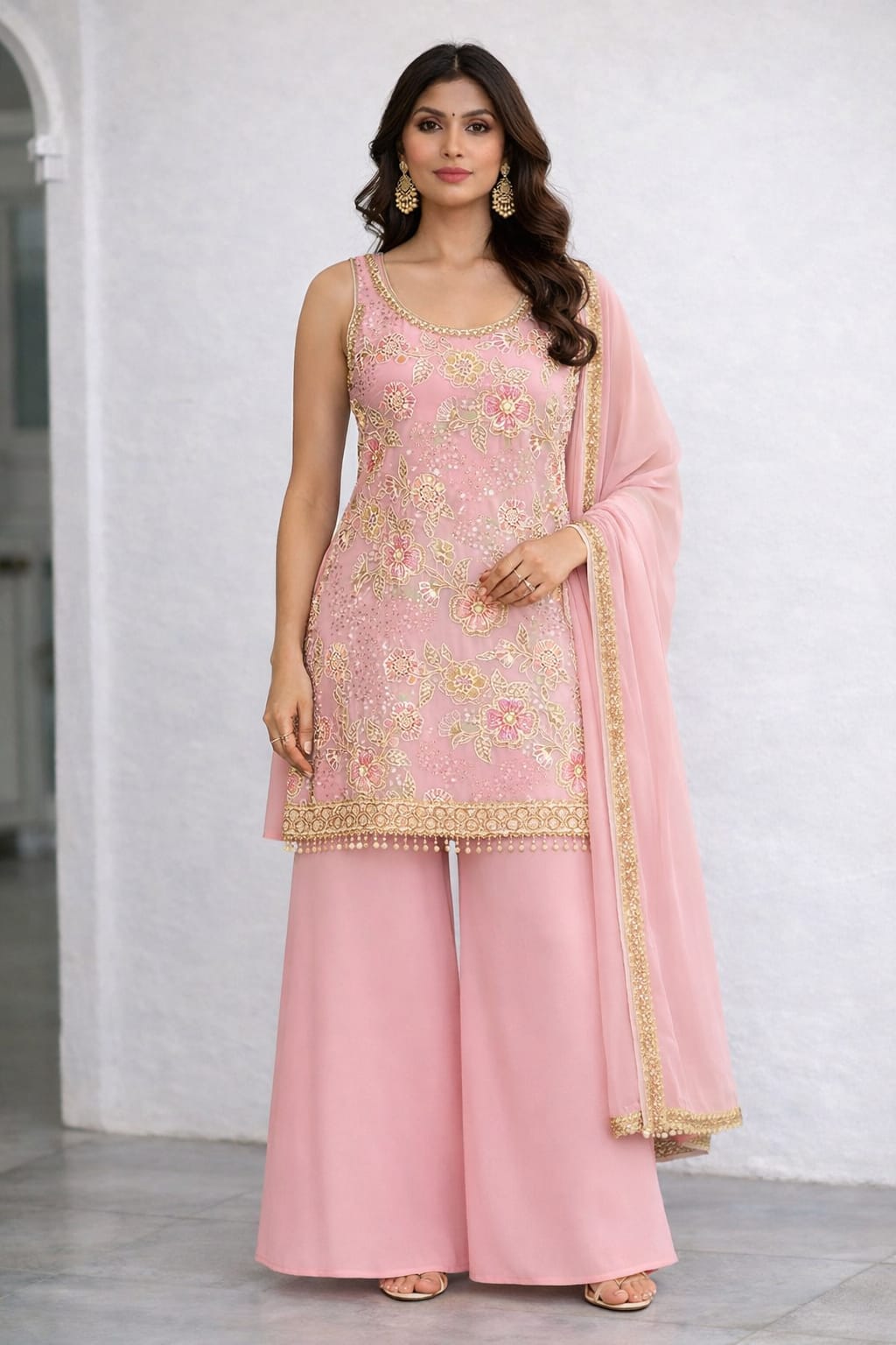 Heavy Embroidery Sherara Set