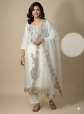 Cream Embroidery Kurti
