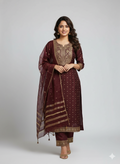 Brown Zari Kurti