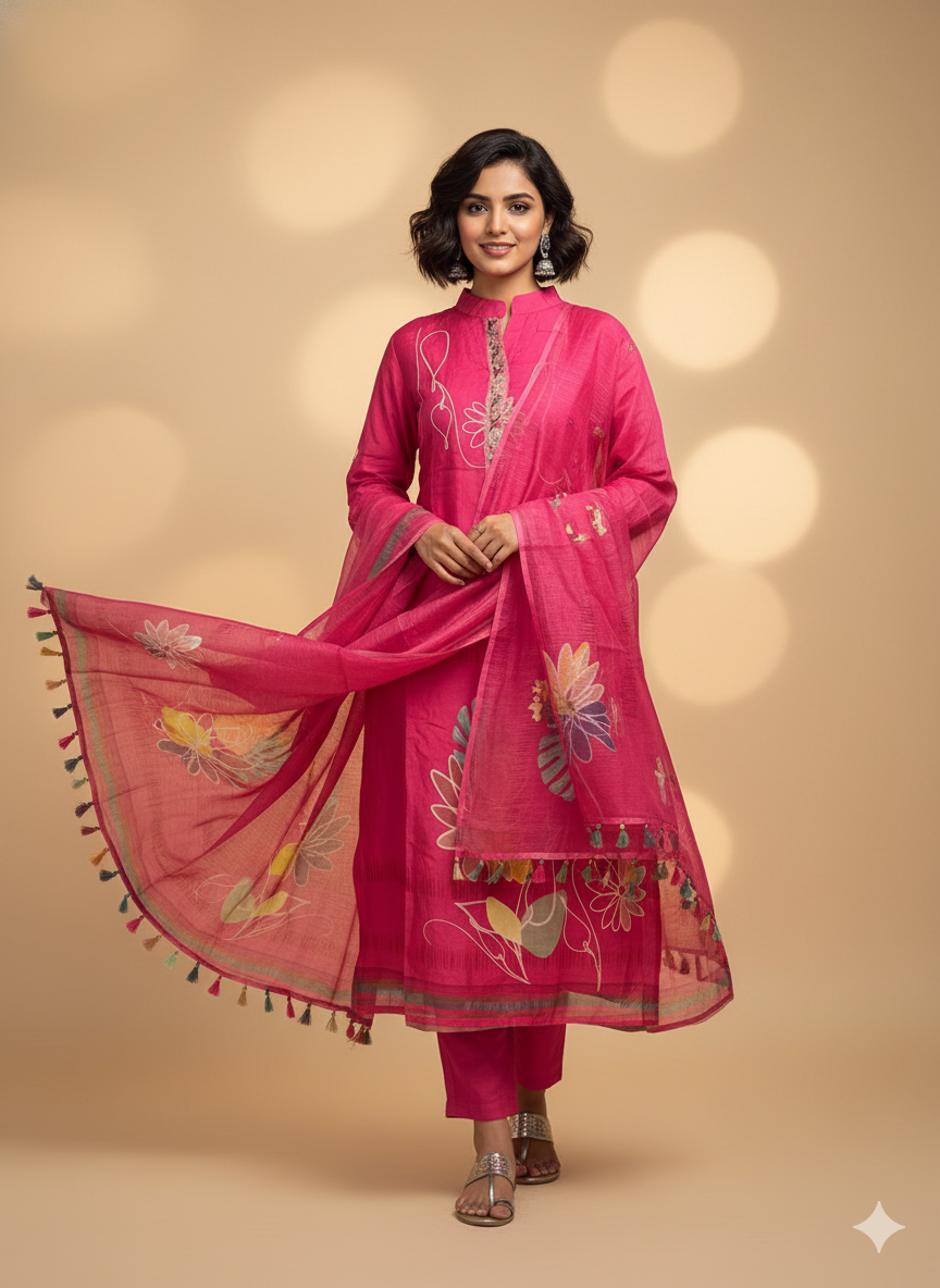 Pink Muslin Kurti