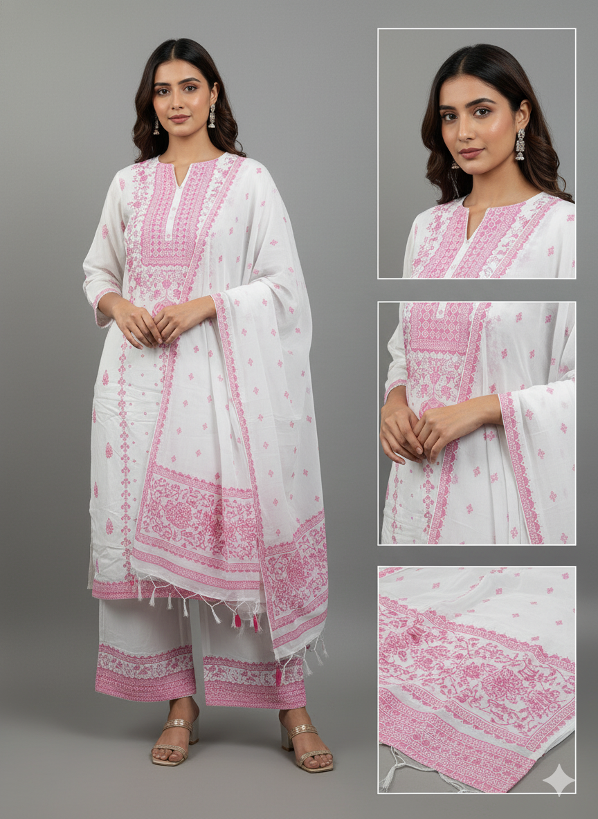 Special Print White Kurti