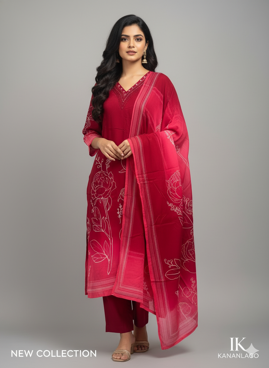 Kurti with Mirror Work and Print