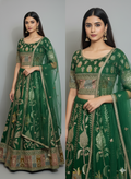 Emerald Gold Heavy Embroidery Lehenga