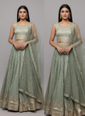 Pistachio Gold Print Lehenga