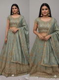 Sage Green Gold Lehenga