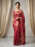 The Imperial Rose: Magenta Tissue Silk Brocade Saree