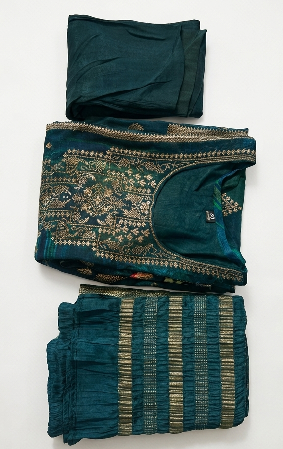 Peacock Blue Zari Kurti