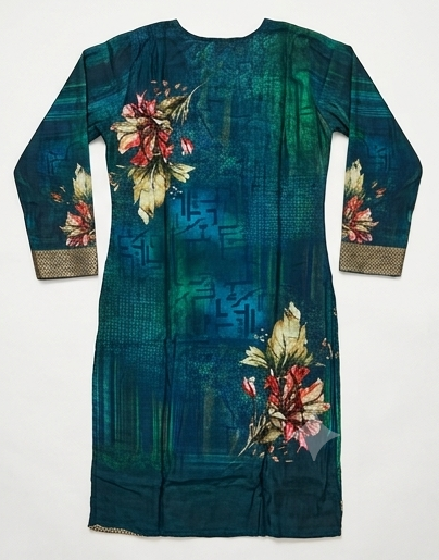 Peacock Blue Zari Kurti