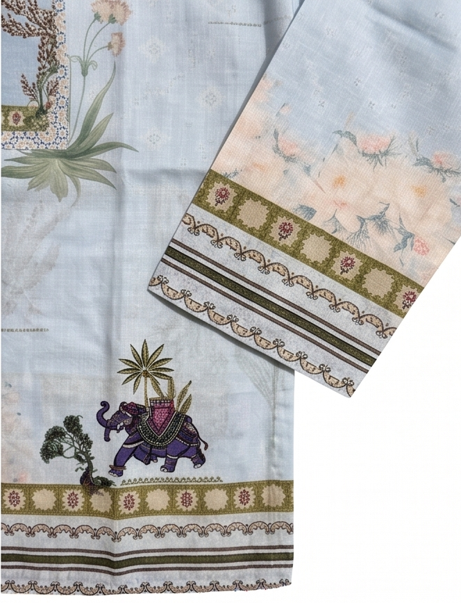 Kurti Set with Elephant Print and Embroidery