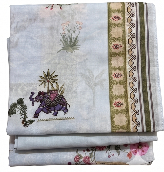Kurti Set with Elephant Print and Embroidery