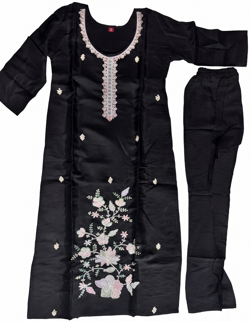 Black Kurti with Beads Design