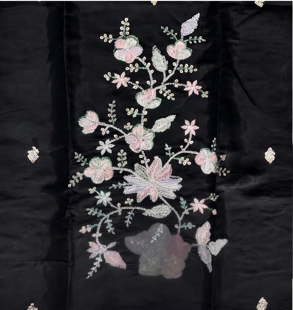Black Kurti with Beads Design