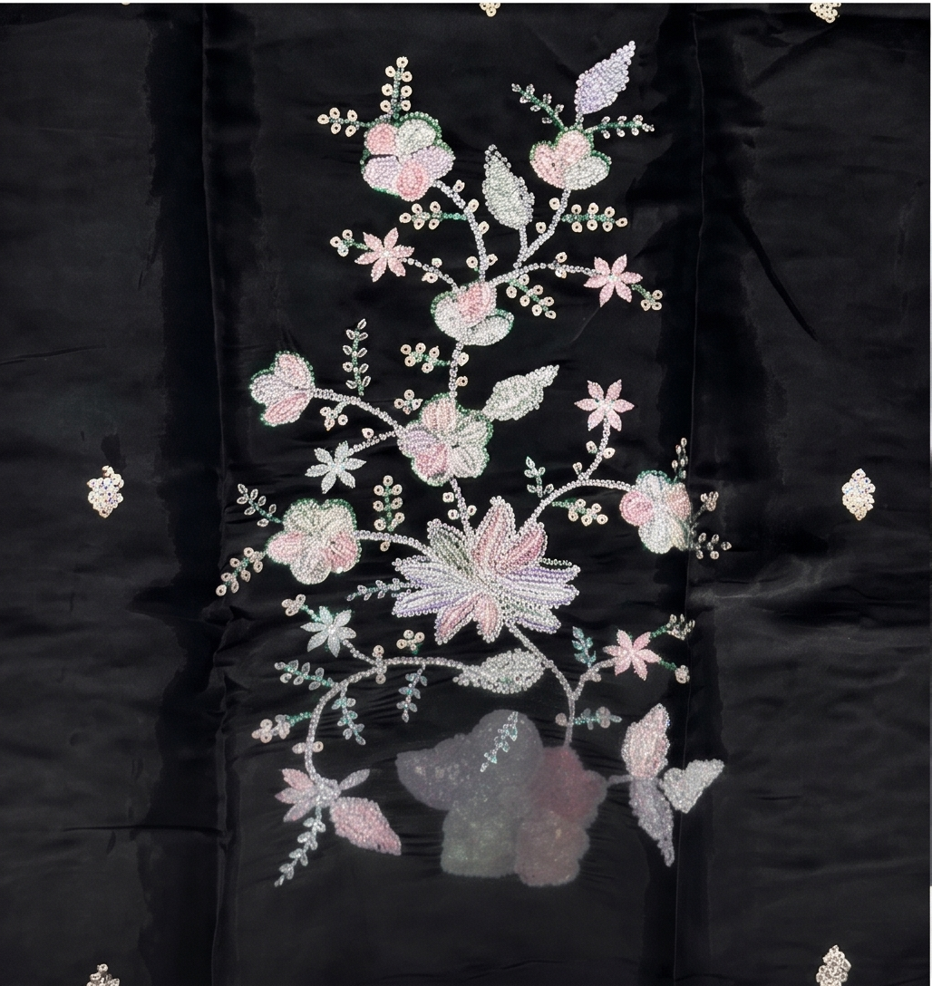 Black Kurti with Beads Design