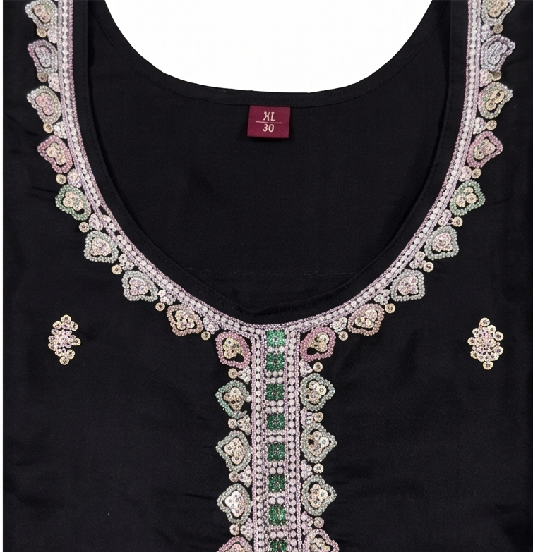 Black Kurti with Beads Design