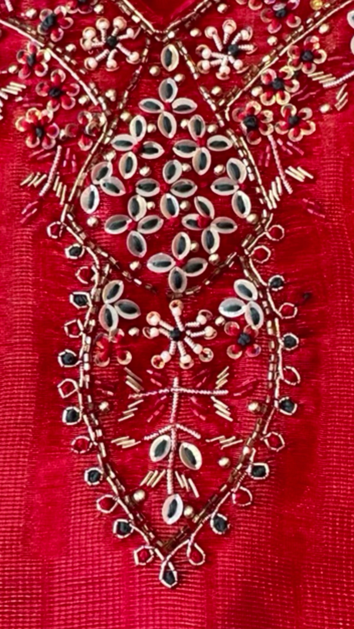 Kurti with Beads Work on Neckline