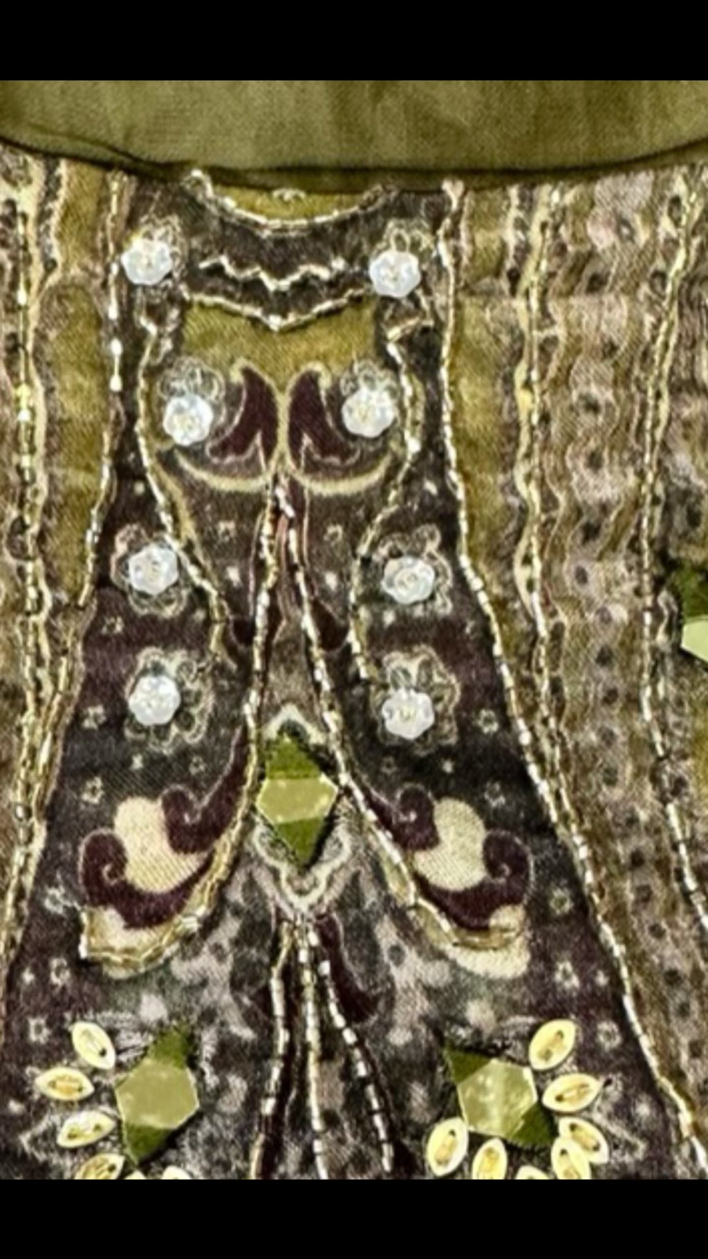 Olive Green Beads Kurti