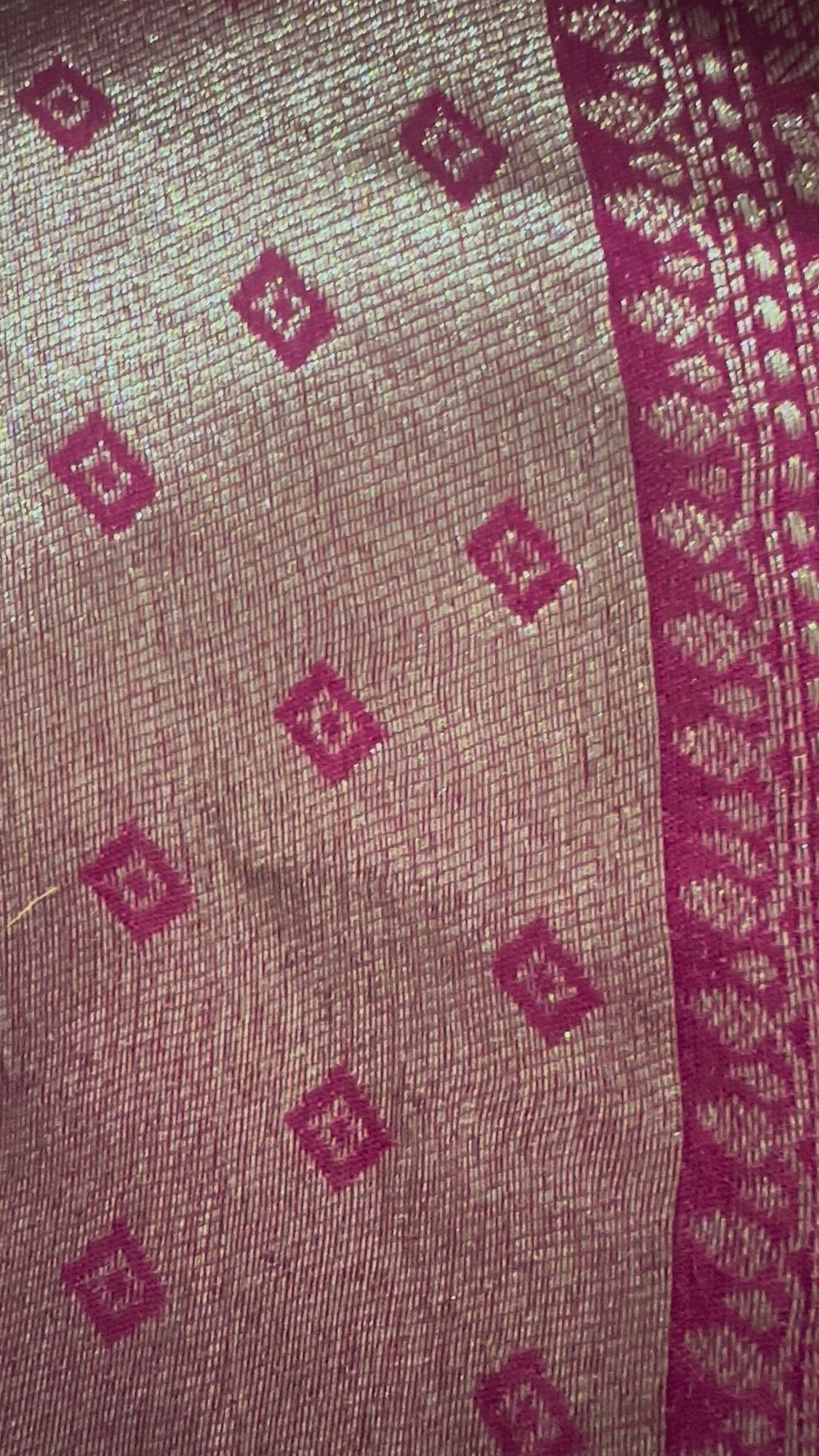 The Imperial Rose: Magenta Tissue Silk Brocade Saree
