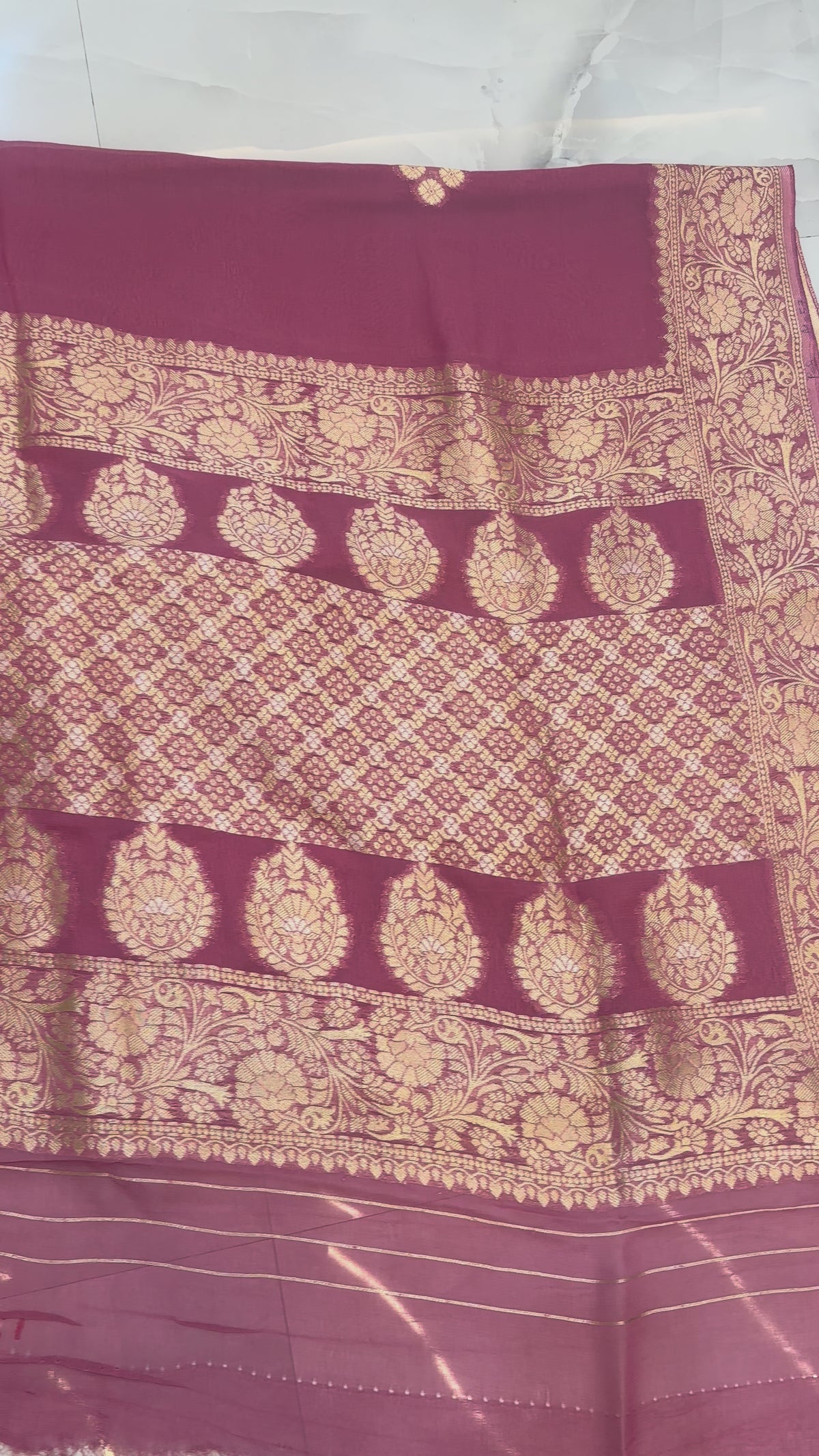 The Vintage Rose: Premium Fancy Georgette Saree with Traditional Banarasi Zari Work