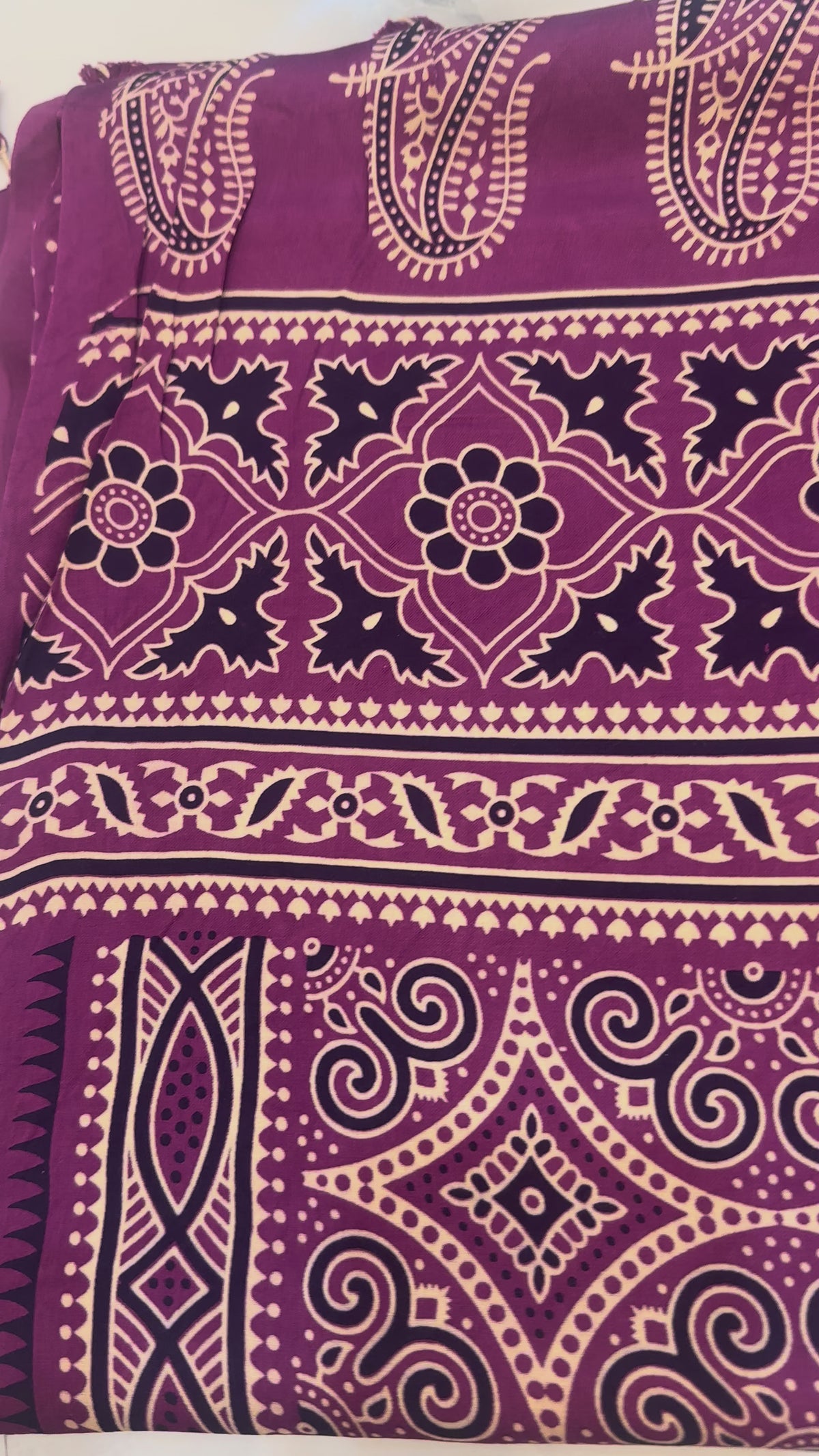 The Heritage Medallion: Premium Dusty Purple Modal Silk Saree with Traditional Ajrakh Art