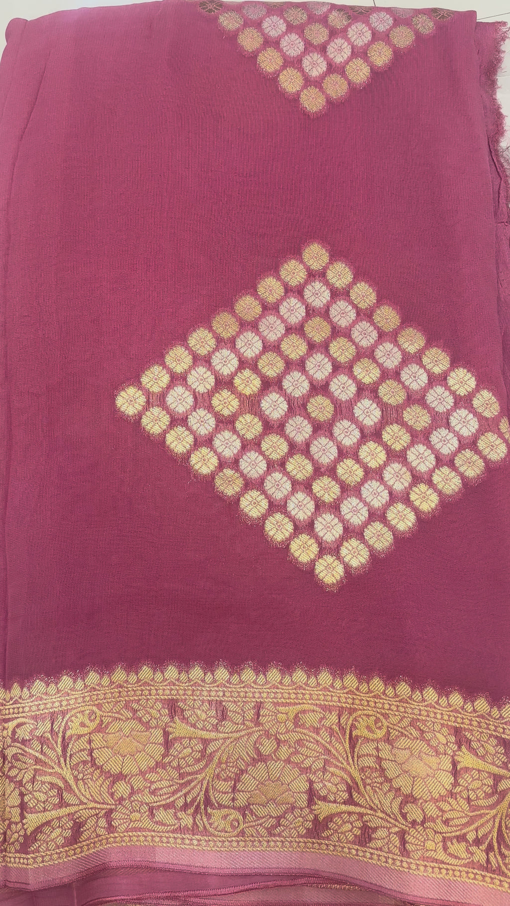 The Vintage Rose: Premium Fancy Georgette Saree with Traditional Banarasi Zari Work